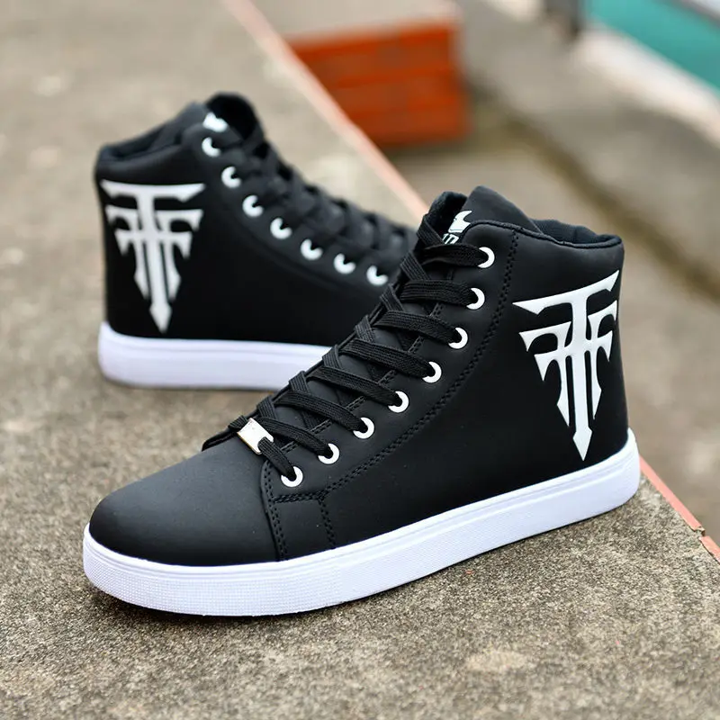 New Fashion High Top Sneakers Man White Sneaker Flat Comfortable Shoes Male Autumn Spring Popular Vulcanize Shoes Big Size 39-48 4