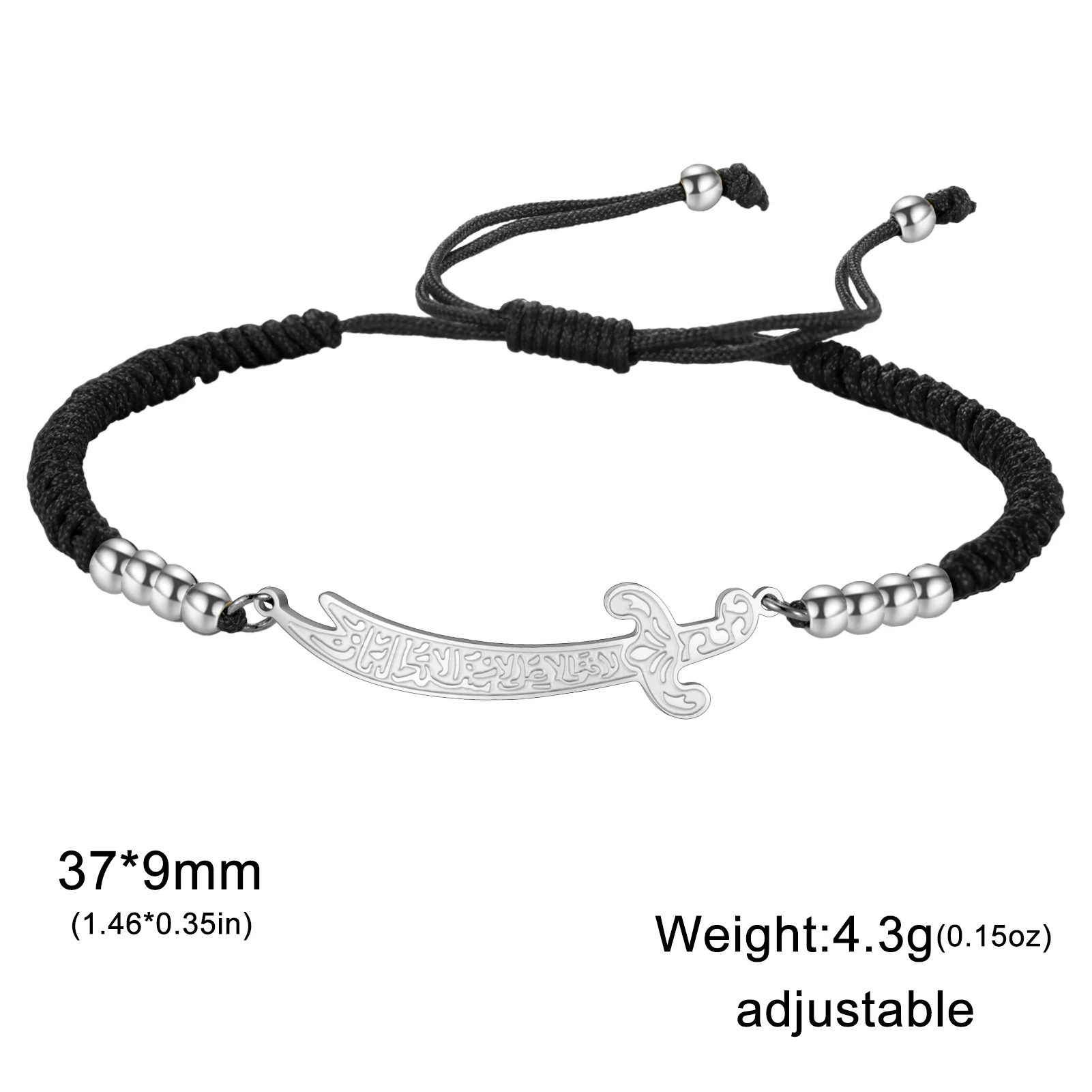 Kkjoy Edelstahl Gold Farbe Charms Armbänder für Frauen Männer Imam Ali Schwert Armband Islamischen Arabischen Muslimischen Schmuck Großhandel – Detail 11