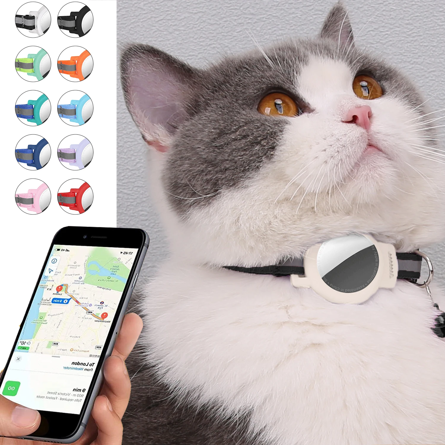 Per Airtag Tracker Collari Per Gatti Con Gps Posizionabile Riflettente Con Bell Pet Locator Collane Gatti Accessori Anti-Smarrimento Sicuri