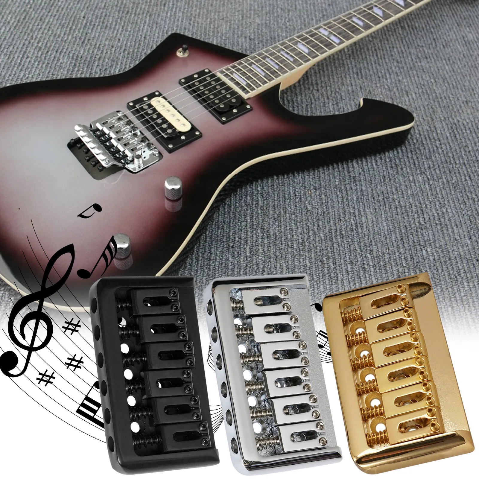 Sella A Ponte Per Chitarra A Coda Rigida Con Carico Superiore Fisso Da 65Mm Per Parafango A 6 Corde American Stratocaster Telecaster Strandard Chrome 
