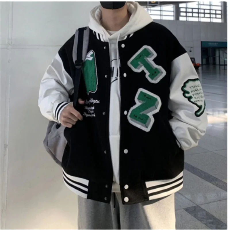 Men's Baseball Jersey American Spring and Autumn Fashion Brand Coat Loose Relaxed Versatile Couple Jacket Men's Jacket A0038