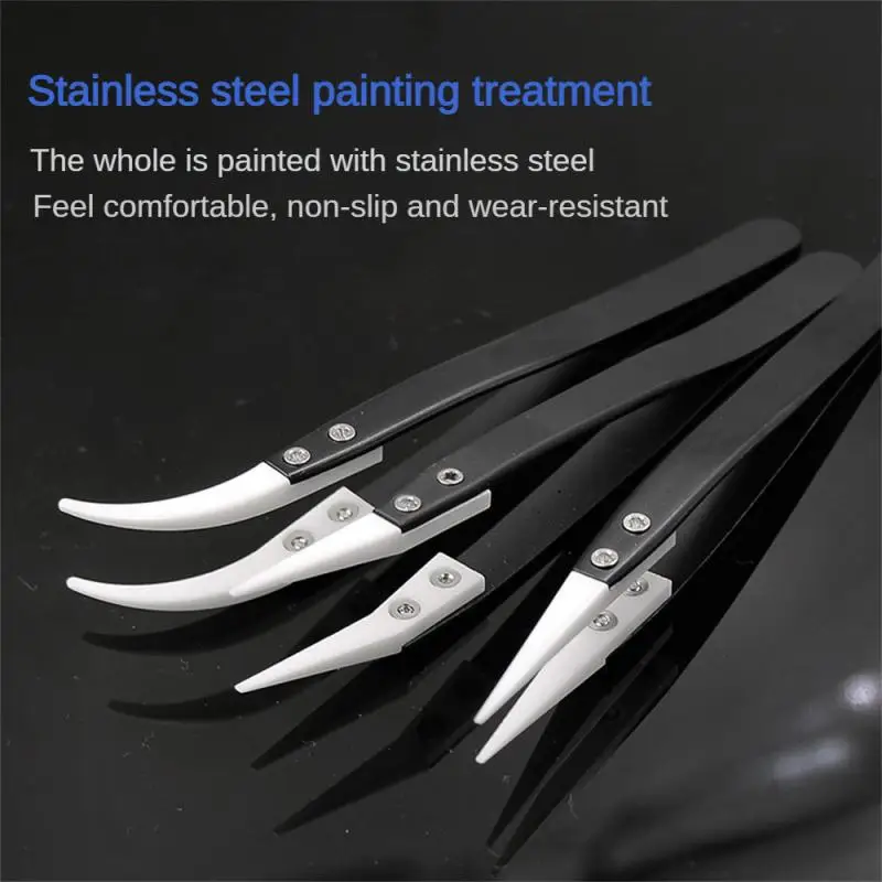 Ceramic Tweezers High Temperature Resistance Preservative Insulation Exquisite Pointed Tip Repair Tool