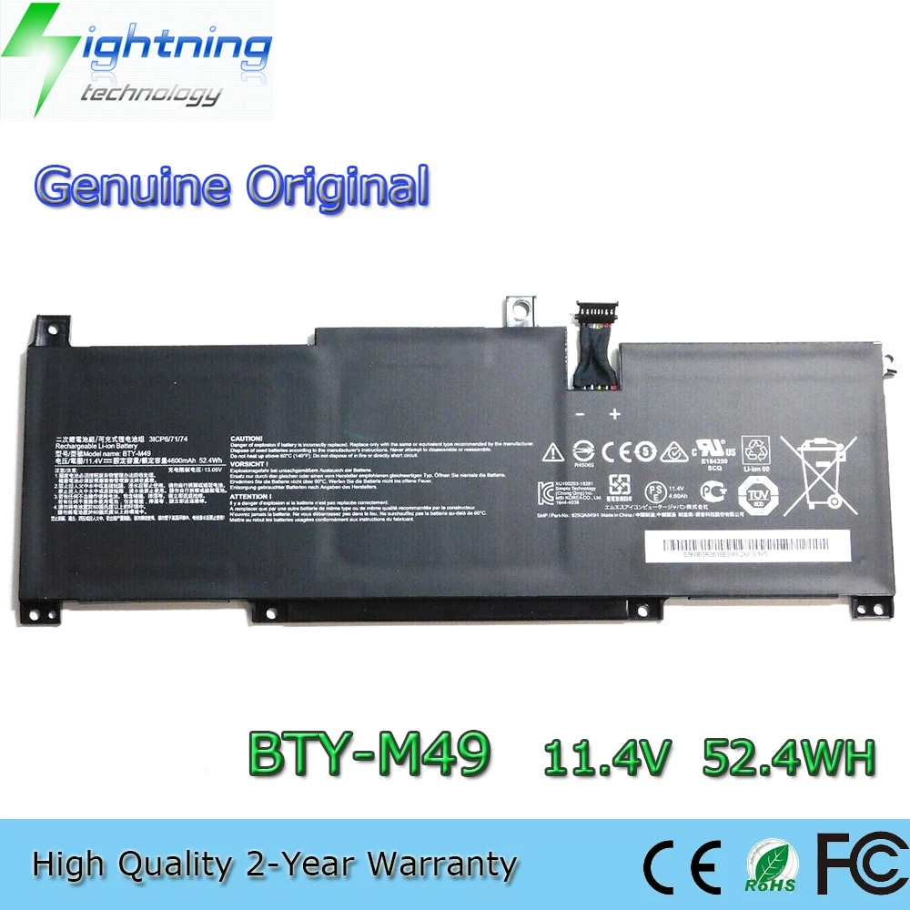 New Genuine Original BTY-M49 11.4V 52.4Wh Laptop Battery for MSI Modern 14 B10MW B4MW B11SB Prestige 14 A10RB