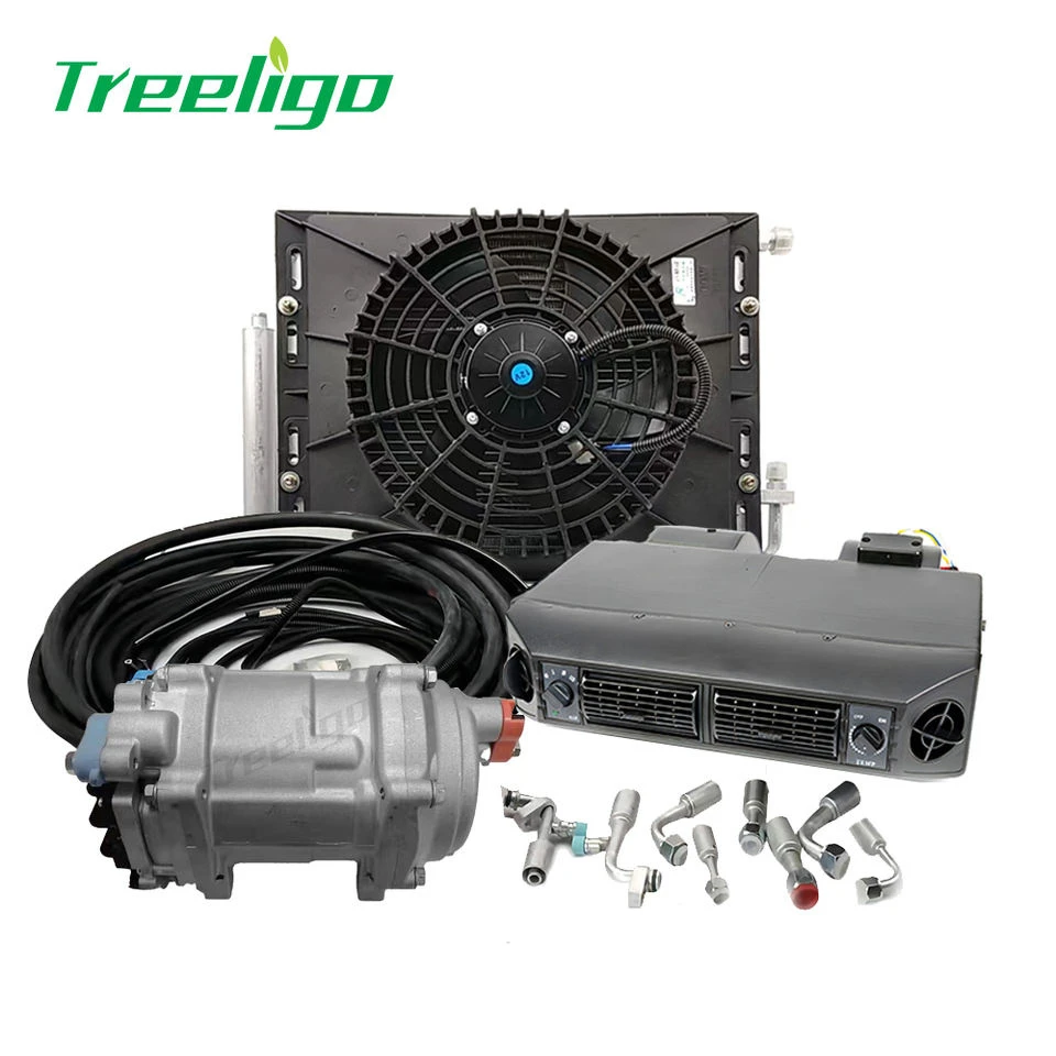 Treeligo 12v Automotive Electric Air Conditioner Auto Parking Refrigeration Ac For Tractor Truck