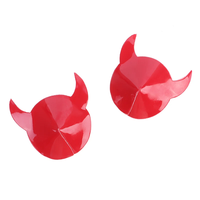 

1Pair Paste Breast Stickers Horn Stickers Disposable Self-Adhesive Cloth Breast Pasties Pad Bra Sexy Devil Nipple Stickers