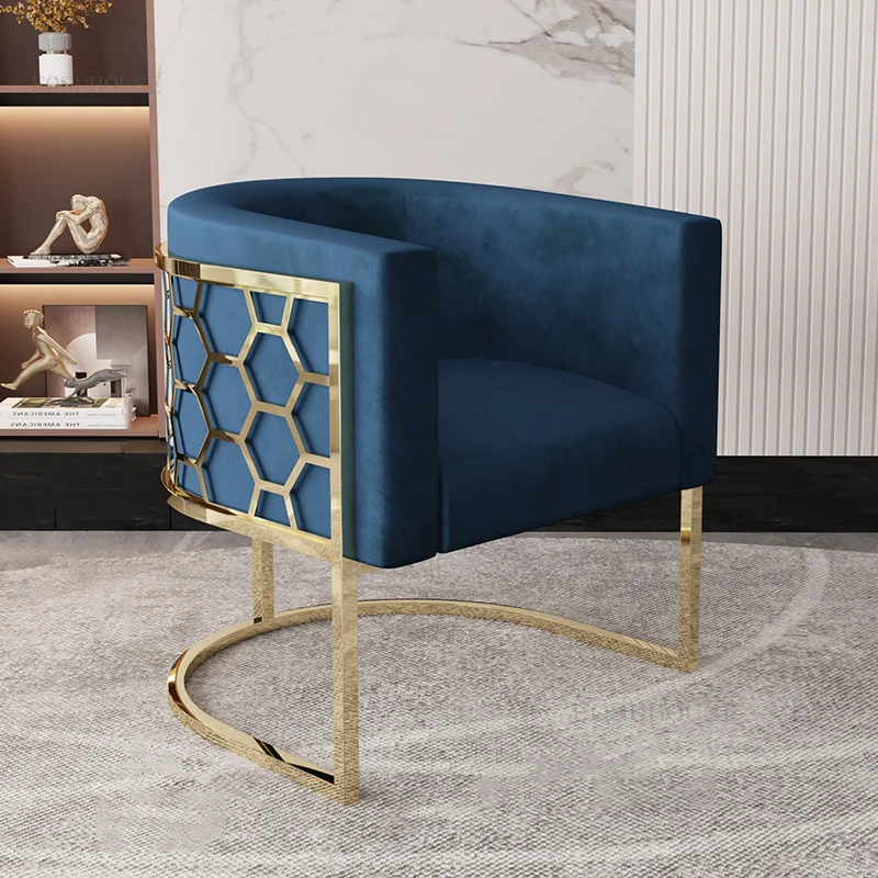 Nordic Living Room Chairs Fabric Light Luxury Single Leisure Chair Living Room Furniture Simple Comfortable Backrest Armchair