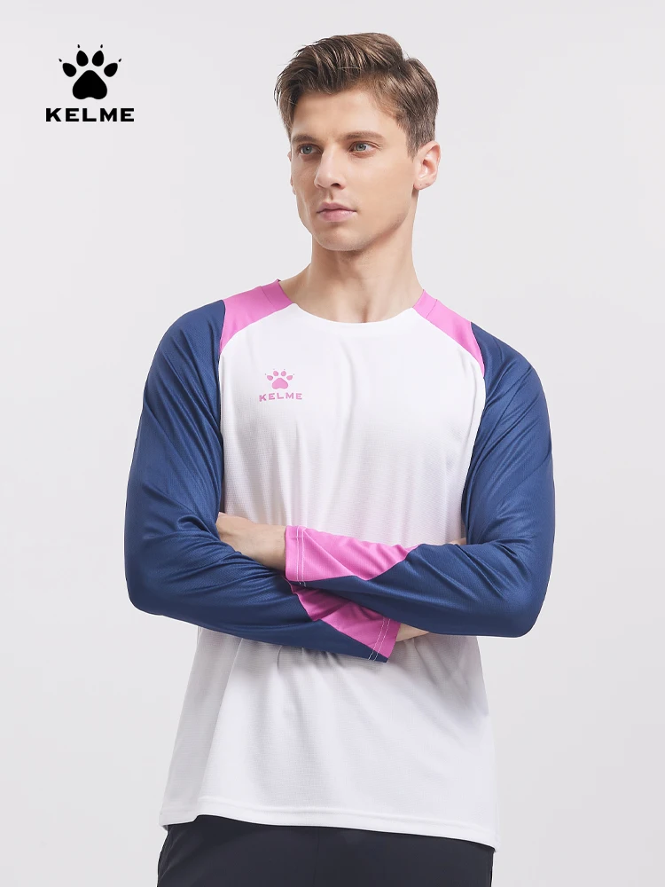 Kelme Long Sleeved Football Shirt Sports T-shirt Men's Training Running Quick Drying Top Breathable Running Basketball Shirt