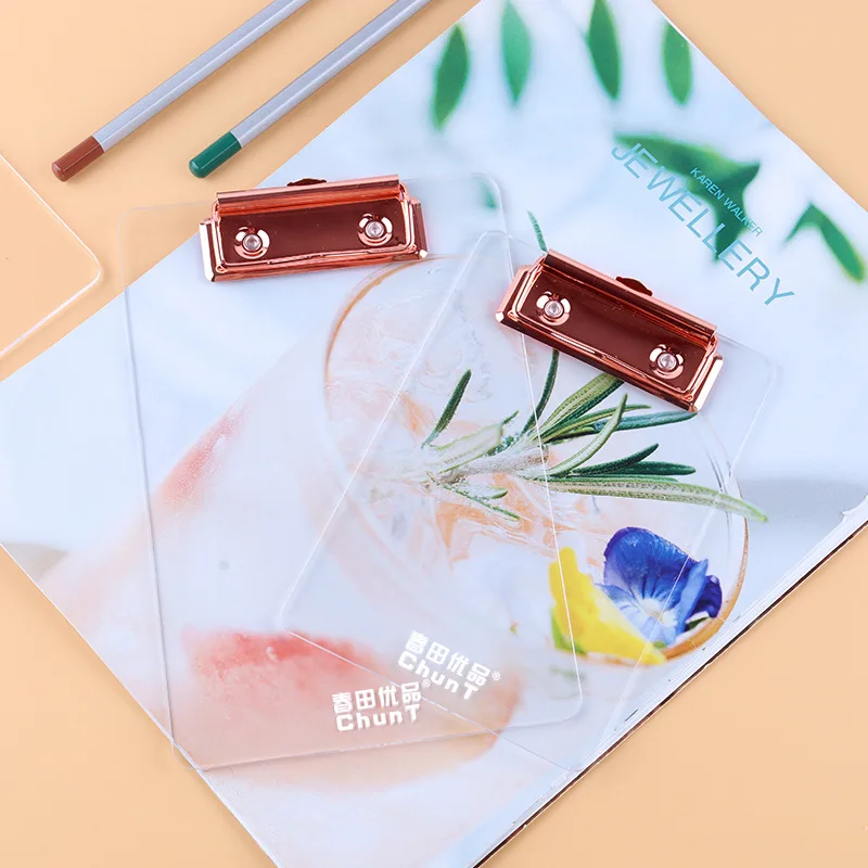 Writing clipboard transparent clipboard clipboard holder A3 8K A4 B5 A5 A7 plastic clipboard transparent for office supplies