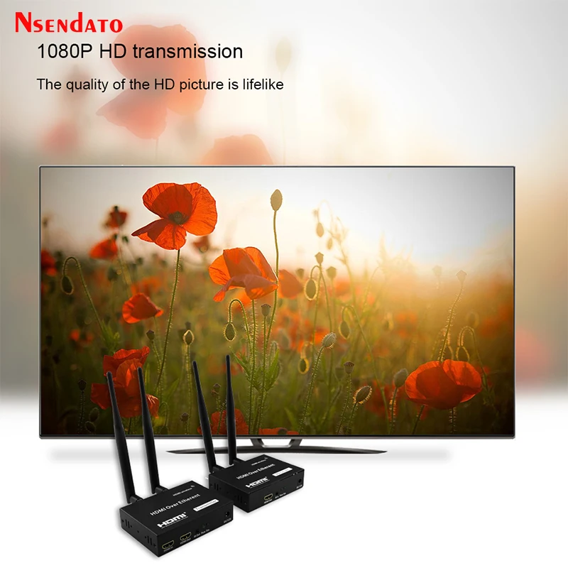 200M 2.4GHz/5GHz 1080P HDMI-Compatible Extender Wireless Video Transmitter and Receiver kit With IR loop Out For TV PC