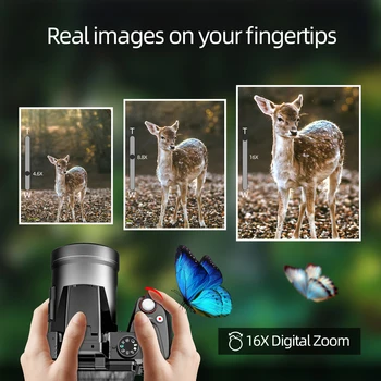 Digital Camera 4K 64MP 16X flip camera suitable for YouTube, suitable for photography beginners easy to learn and operate camera 4