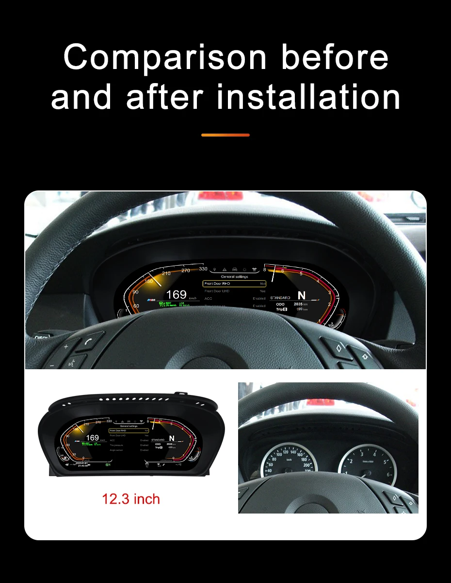 New Product Facroy Price Digital LCD Car Dashboard For BMW 5Series E60 E61 6Seri