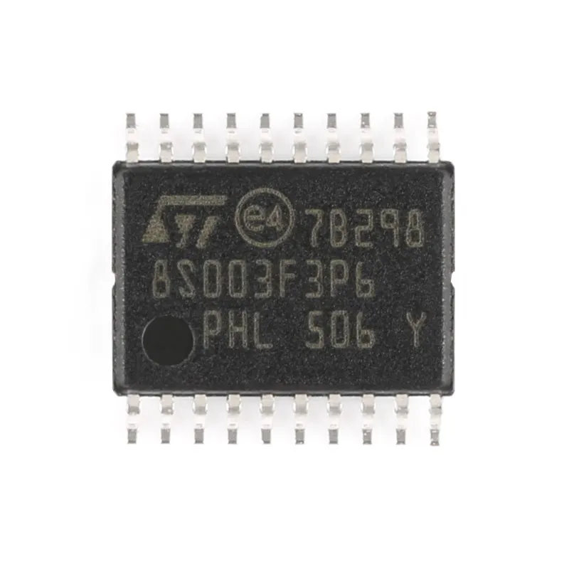 

10PCS New Original STM STM8S003F3P6TR STM8S003F3P6 8S003F3P6 TSSOP-20 16MHz/8KB Flash Memory/8-bit Microcontroller MCU Chip IC