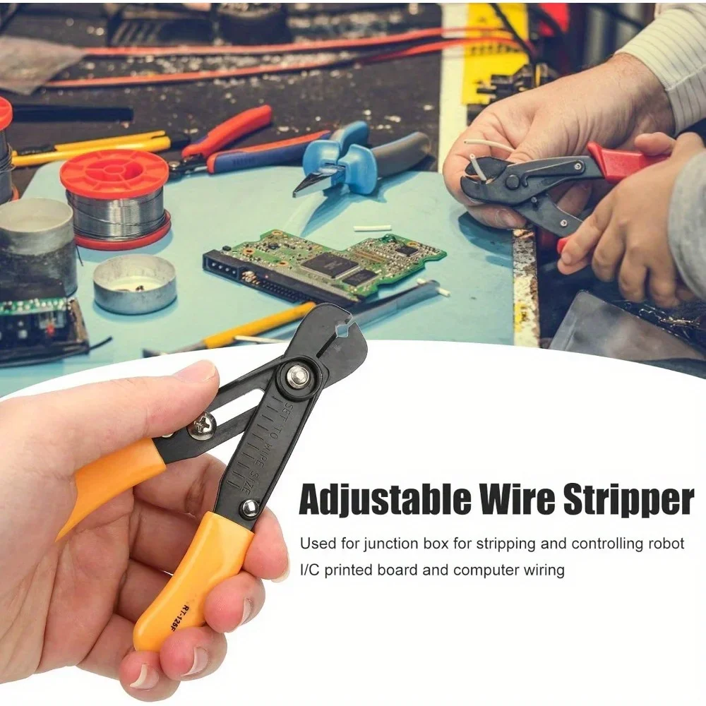 5 Inch Single Hole Adjustable Wire Stripper 65# Manganese Steel 0.5‑4.0mm Simple Wire Stripper for Stripping and Cutting