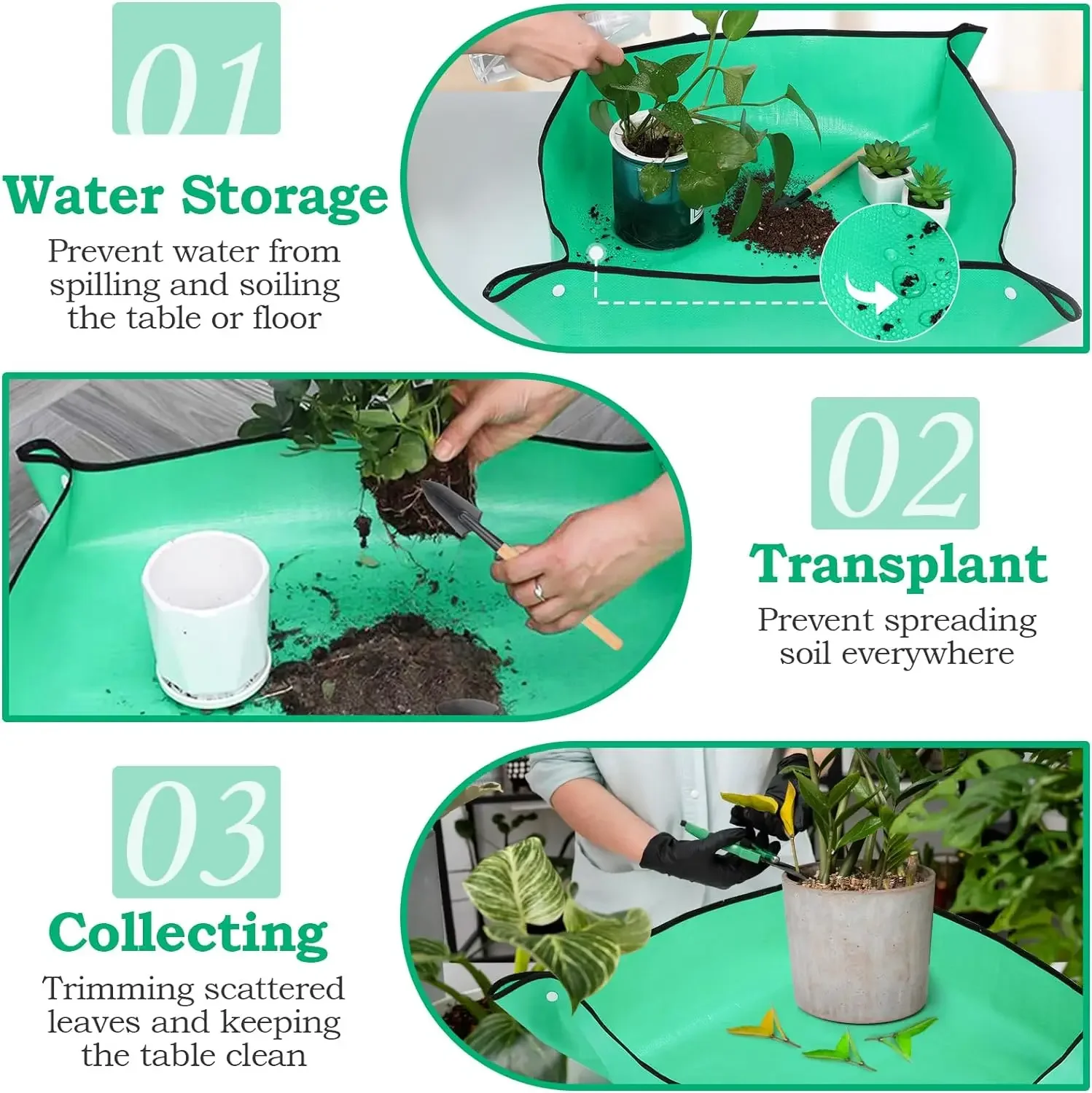 1Pc Repotting Plant Mat Potting Pad Foldable Waterproof Gardening Soil 100x100 planting mat gardening mat