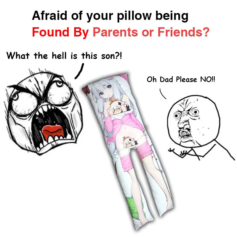 Description Picture 4 of itemDakimakura Hiding Case Body Pillow Concealment Dustproof Storage Bolster Pillow Cover for Genshin Impact Demon Slayer Dakimakura