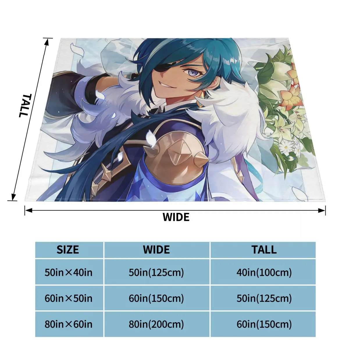 Kaeya-�ս� ����Ʈ �� ���, ���� ħ�� ����� 125x100cm ħ�뺸�� ���� �ִϸ��̼� ũ������Ƽ�� ������ ���