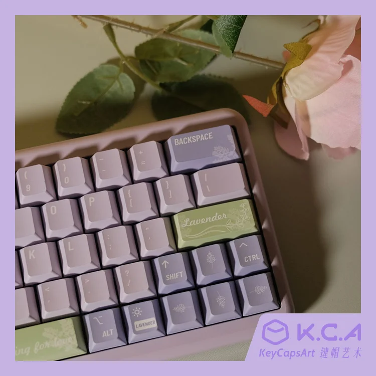 Gmk Lavender Keycaps Grupo Cherry Perfil Keycap Pbt Tintura Subbed q2 k2 65 75 Anne Gh60 Gk64 Poker 144 Chaves - Imagem 5
