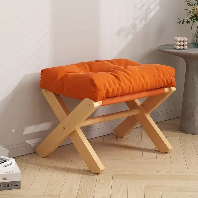 Multifunctional Sofa Stool with Ottoman Storage Stackable Vanity Chair for Space-Saving in Small Tatami Folding Step Stool