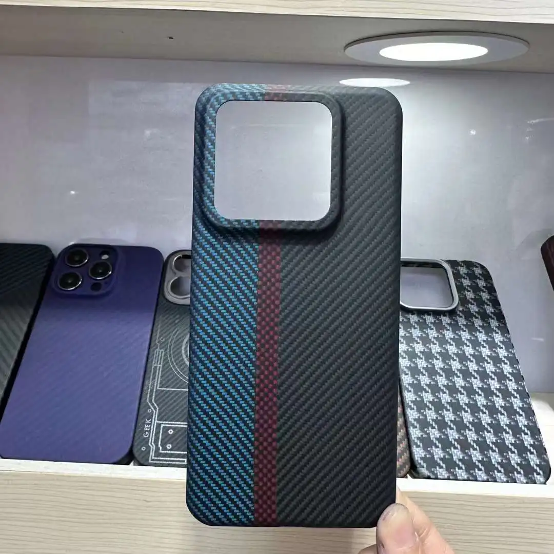 Carbon Fiber Phone Case for Xiaomi 14 Pro, Carbon 600D, Aramid Fiber, Shock Absorbent, Slim Design, Xiaomi 14 5G Shell