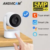 WIFI Tuya Camera Indoor 5MP Baby Monitor Two Way Talk 4X Zoom PTZ 360°  Surveillance Cameras Support Alexa Google Smart Life