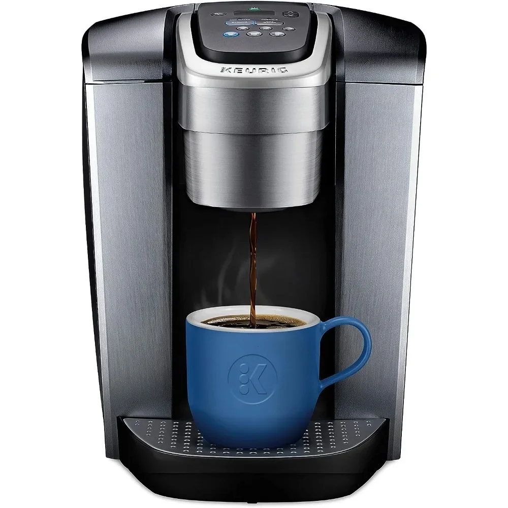 

Single-Serve K-Cup Pod Coffee Maker Brushed Silver Machine Espresso Electric Kitchen Appliances Home
