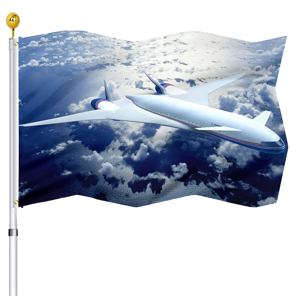 Bandera de avión en el cielo, Bandera de nubes espectaculares con