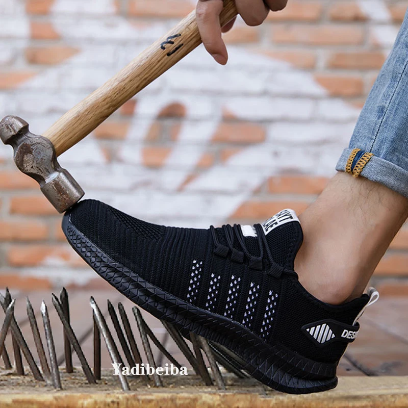 Work Safety Shoes Summer Breathable Men Air Cushion Work Protective Shoes Sneakers Anti-Puncture Male Steel Toe safety shoes,men shoes