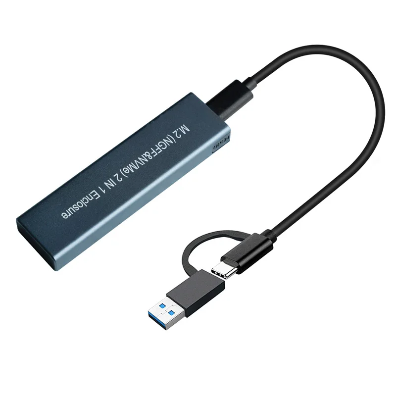 Boîtier SSD NVMe Externe USB-C 10Gbps - Compatible M.2 NVMe/SATA 2242/2260/2280 - Dissipation Aluminium, Montage Coulissant Inclus