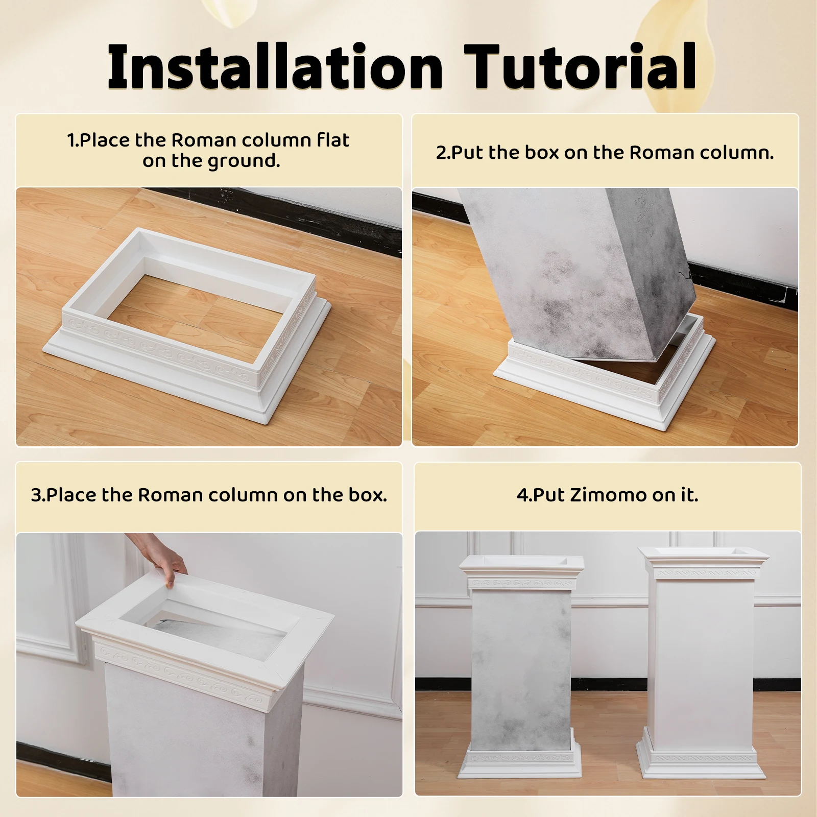 Eary Monster Display Case for Labubu Zimomo Angel Only Roman Column Base Art Display Box for Doll Toy Diy Box Easels Accessories