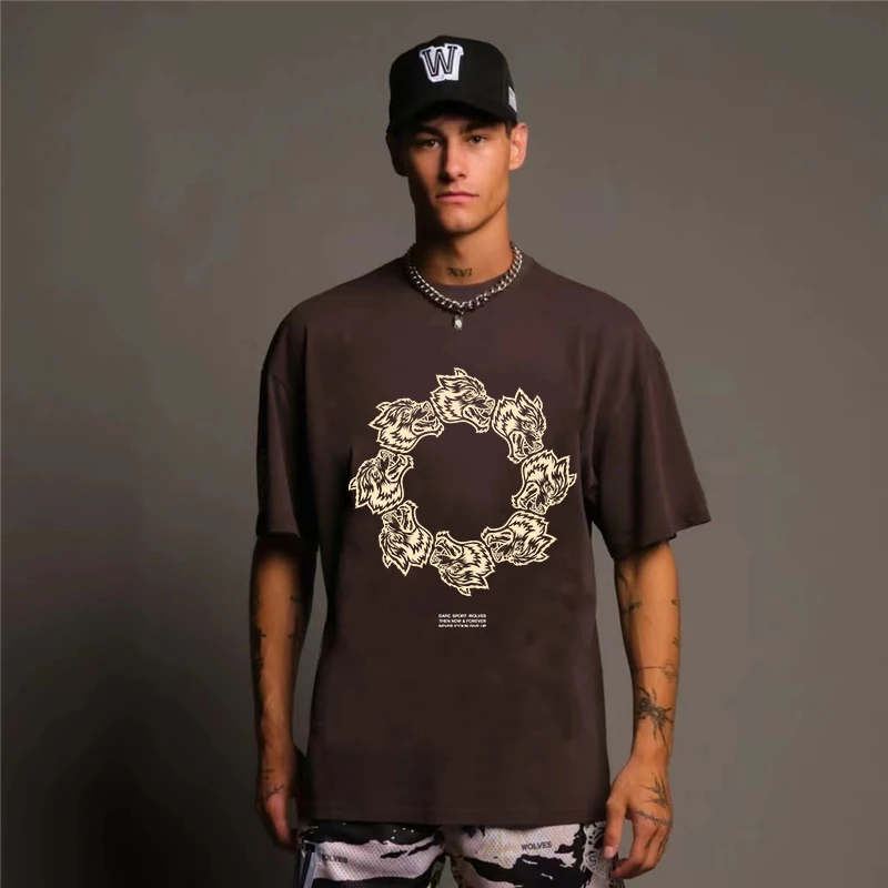 

DARC Cotton 240G Thicken Oversize Mens Short Sleeve T-shirts Streetwear High Quality Clothing Male Casual Plus Size Tees Tops