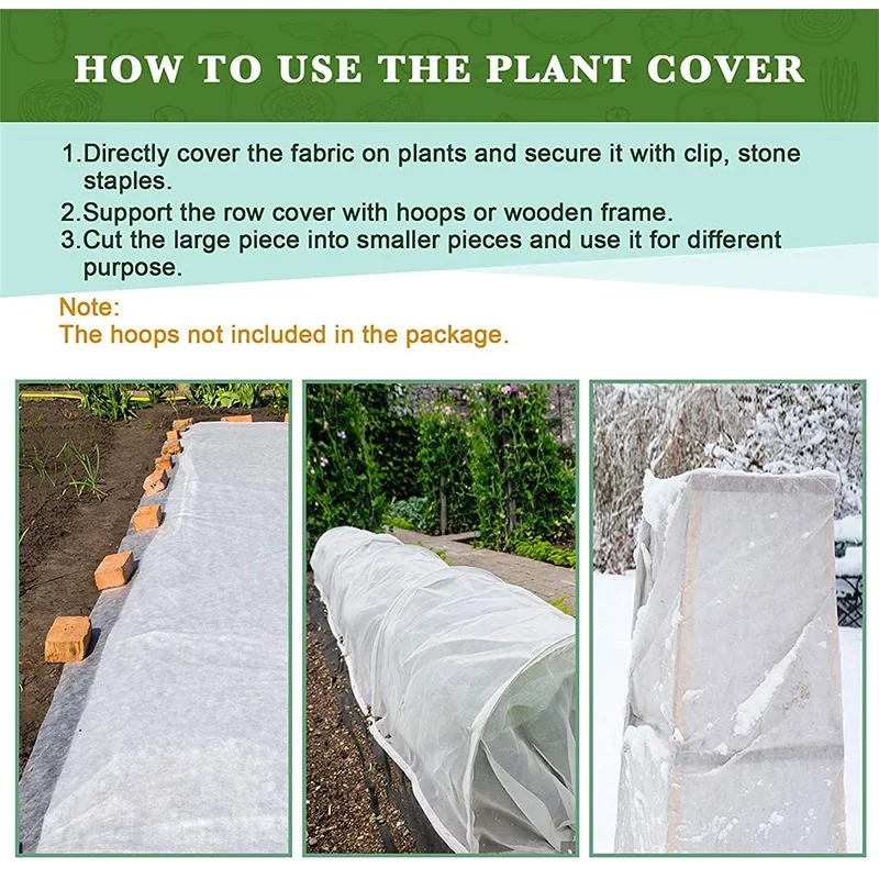 25/30gsm Winter Pflanze Schutz Decke Frostschutz Topf Tuch Garten Sämling Abdeckung Vlies Stoff Schutz Obst baum – Detail 8