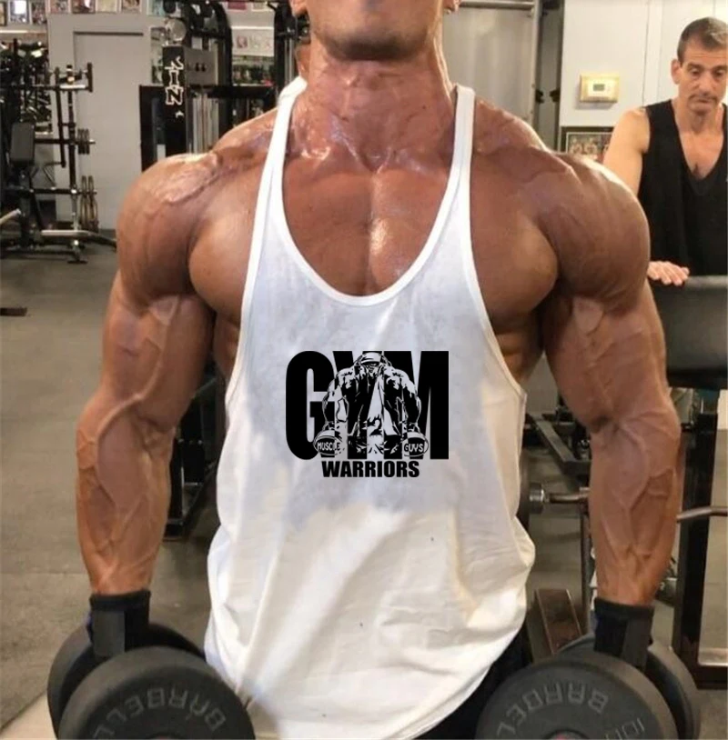 Workout Bodybuilding Sports Brand Gym Mens Back Tank Top Muscle Fashion Sleeveless Shirt Stringer Clothing Singlets Fitness Vest | Мужская