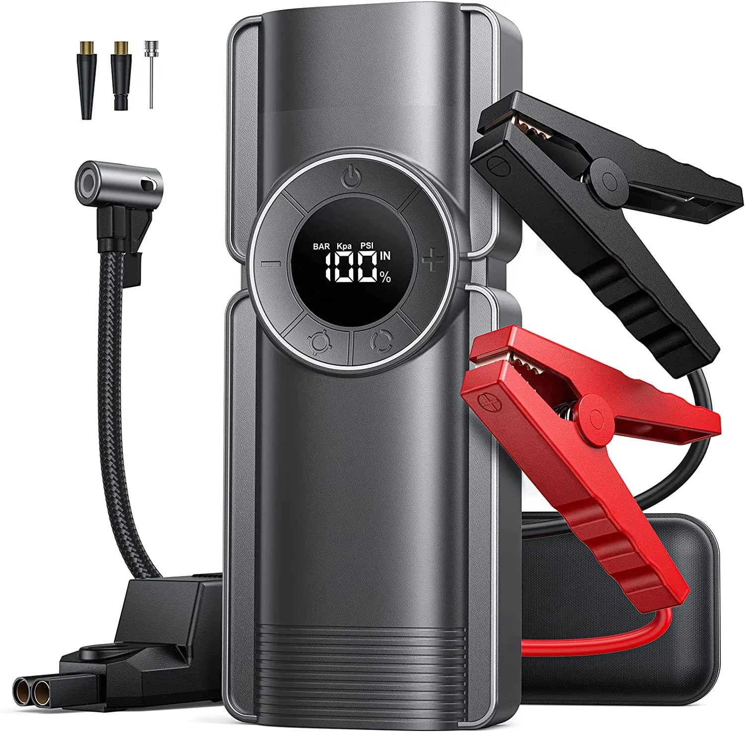 

Portable 4 In 1 Battery Mini Emergency Jumper Start Air Pump Tire Inflator Car Power Bank Jump Starter 20000mah Air Compressor