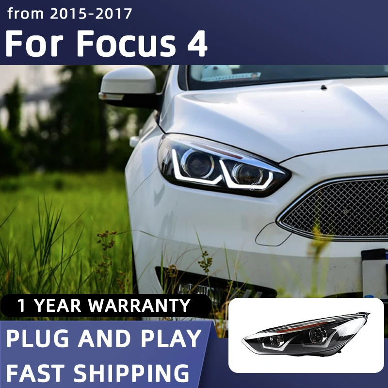 

Стайлинг автомобиля фары для Ford Focus 4 светодиодный фары 2015-2017 фары ДХО сигнал H7 D2H Hid опция объектив проектора Angel Eye