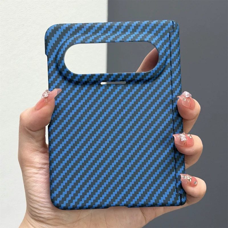Magnetic Dual Hinge Carbon Fiber Stripe Protective Case Cover