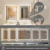 LUVODI Luxury Crystal Clear LED Bathroom Mirror IP65 Waterproof Dimming Makeup Dressing Mirror with Double Lights 5