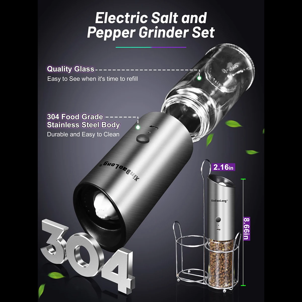 2-Pack Salt Pepper Shakers 5