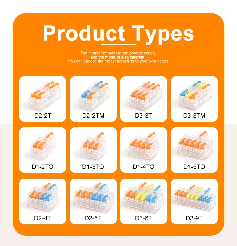 10PCS Schnell Push-in Draht Stecker 2/3 Pin Transparent Elektrische Terminal Block Splice Leiter Splitter Led Licht AWG28-12 – Detail 2