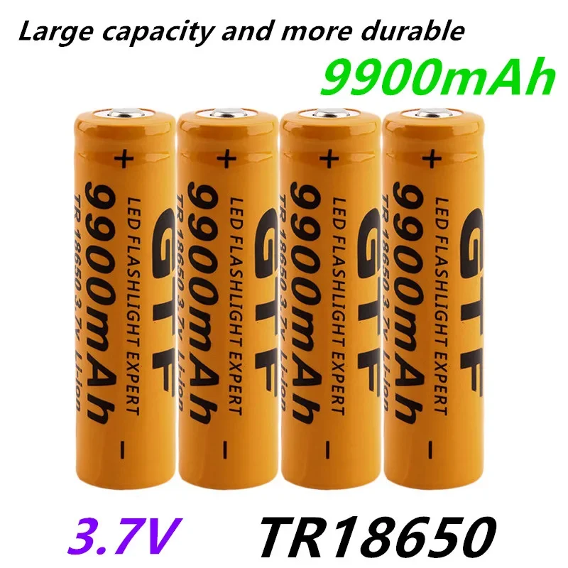 

100%Original 18650 Lithium Rechargeable Battery 9900mAh 3.7V for Bright Flashlight Toy Portable Source 18650.00