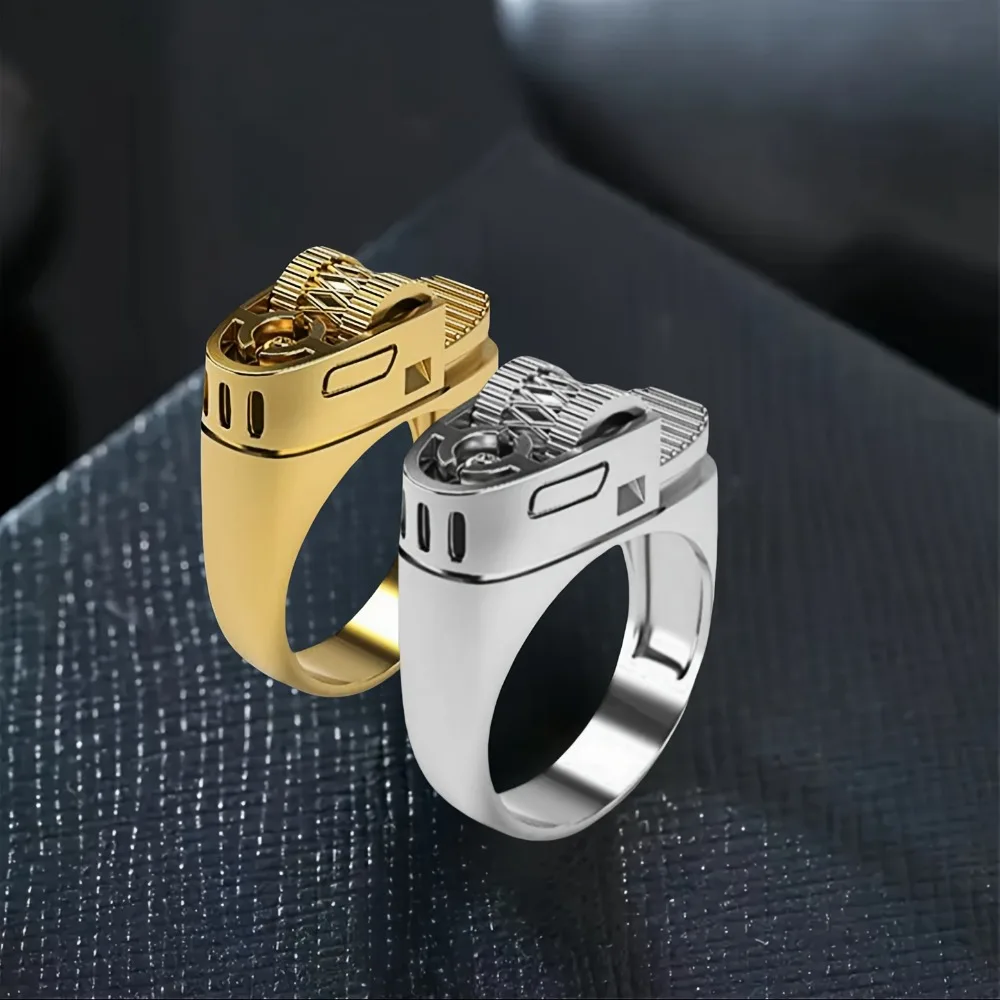 Stylish Men's Lighter-Inspired Ring - Vintage Punk Fashion Accessory, Perfect for Casual Attire & Special Occasions