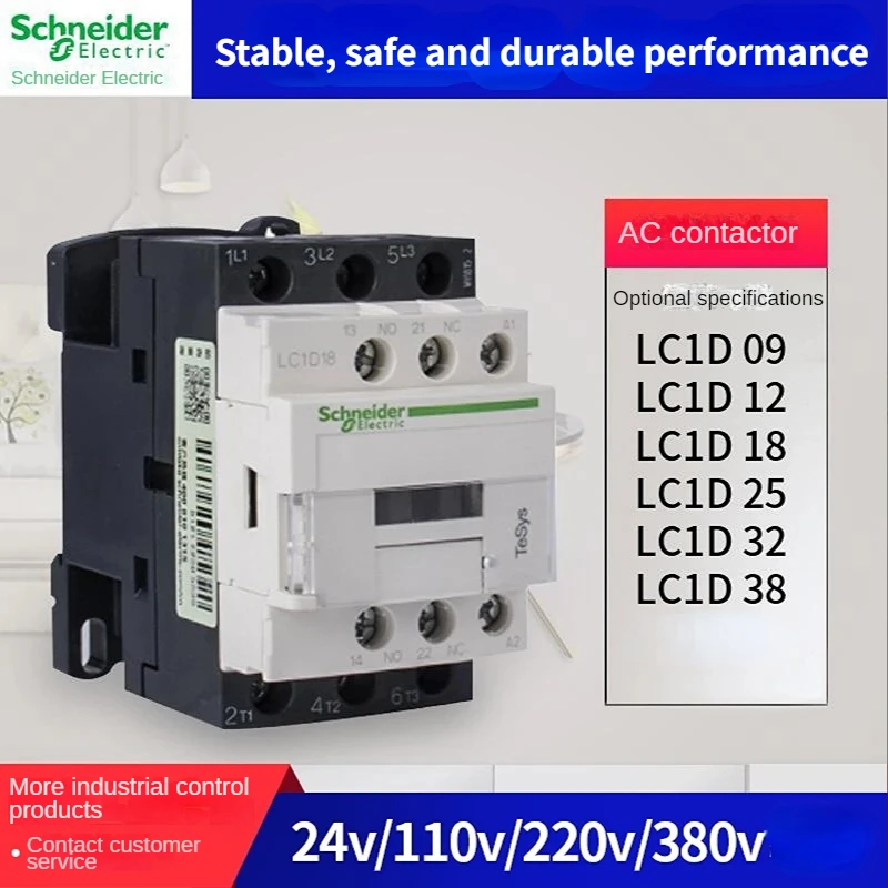 Schneider contactor 220v AC Three-pole contactor 3P 3 Phase 3-Pole 50 ...