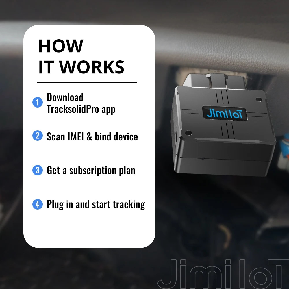 JIMIIOT OBDII Mini GPS Automotivo Locator VL502 LTE Bluetooth On-Board Diagnostics Car Alarm Real-Time Position Tracking Device