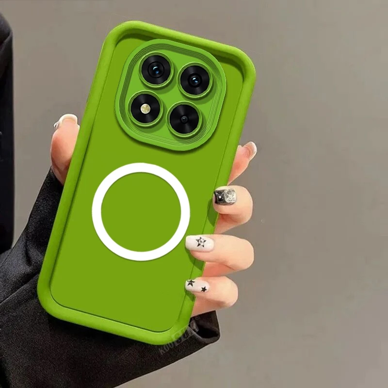 Solid Color Magnetic Attraction Anti-Drop Silicone Phone Case