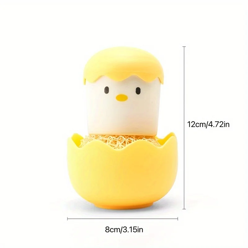 1pc Wire Ball Does Not Shed Kitchen Dishwashing Brush Pot Household Washing Pot Brush With Handle Cute Cleaning Ball