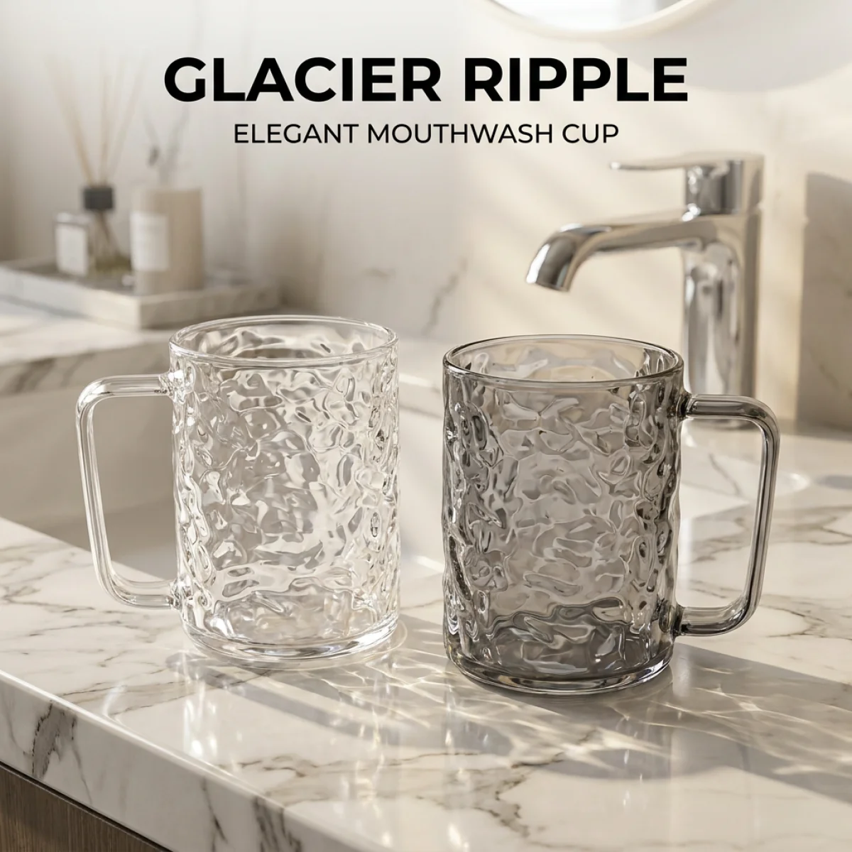 Glacier Ripple Bathroom Tumbler Rounded Cup Mouth For Lips Home_voghion.com
