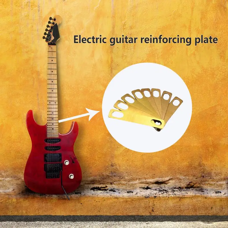 8pcs/10pcs Guitar Neck Shims Electric Guitar Reinforcement Plates 0.2mm 0.5mm 1mm Thickness Brass Shims For Guitar And Bass Bolt