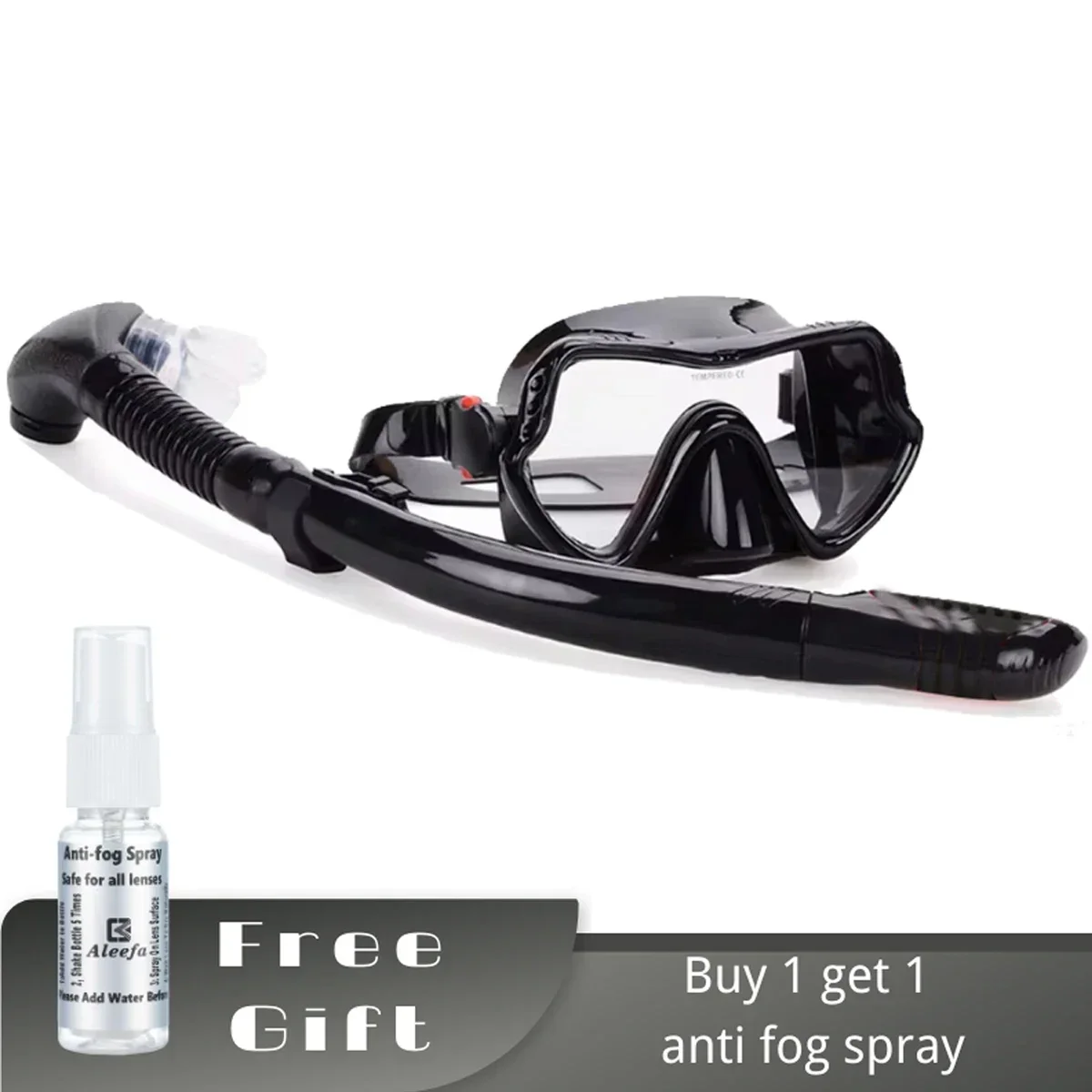 Snorkel Diving Mask Set with Anti-Fog Spray Goggles Glasses Swimming ...