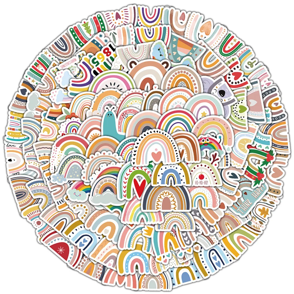 

10/50/100pcs Retro Cartoon Rainbow Bridge Stickers Aesthetic Children Toys DIY Laptop Phone Stationery Vintage Decals Sticker