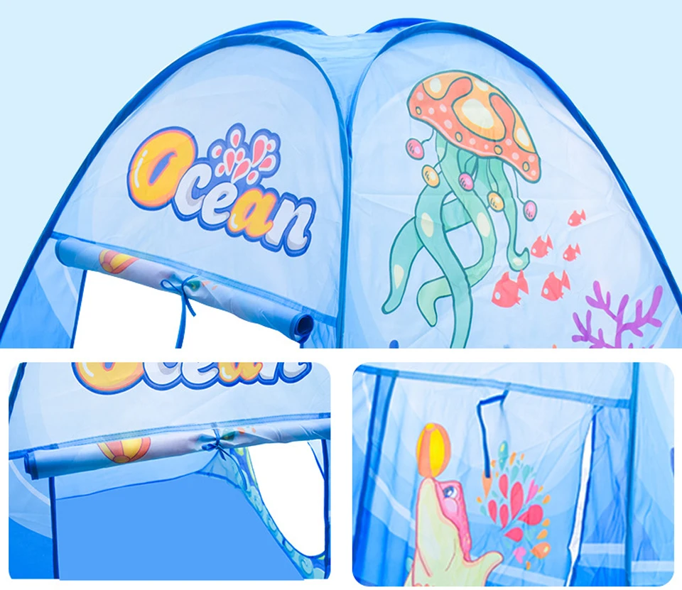 Kids Tent Ocean Ball Pool Balls Pit with Tunnel Baby Park Camping Pool Portable Baby Playground Playpen Room Decor Children Gift 3