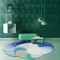 Fluffy Soft Lounge Rug Morandi Living Room Decoration Shaped Carpet Light Luxury Rugs for Bedroom Thicken Irregular Non-slip Mat 2
